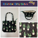 Medium Tote Bag with Zip- Cactus Medium Tote Bag with Zip- Cactus